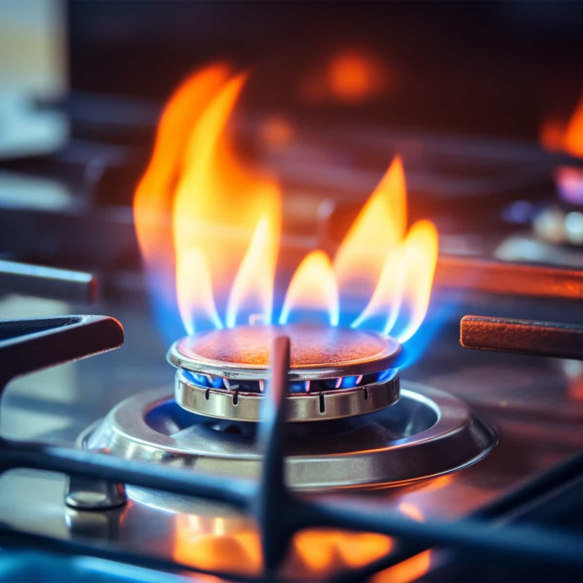 Flamme eines Gasherdes